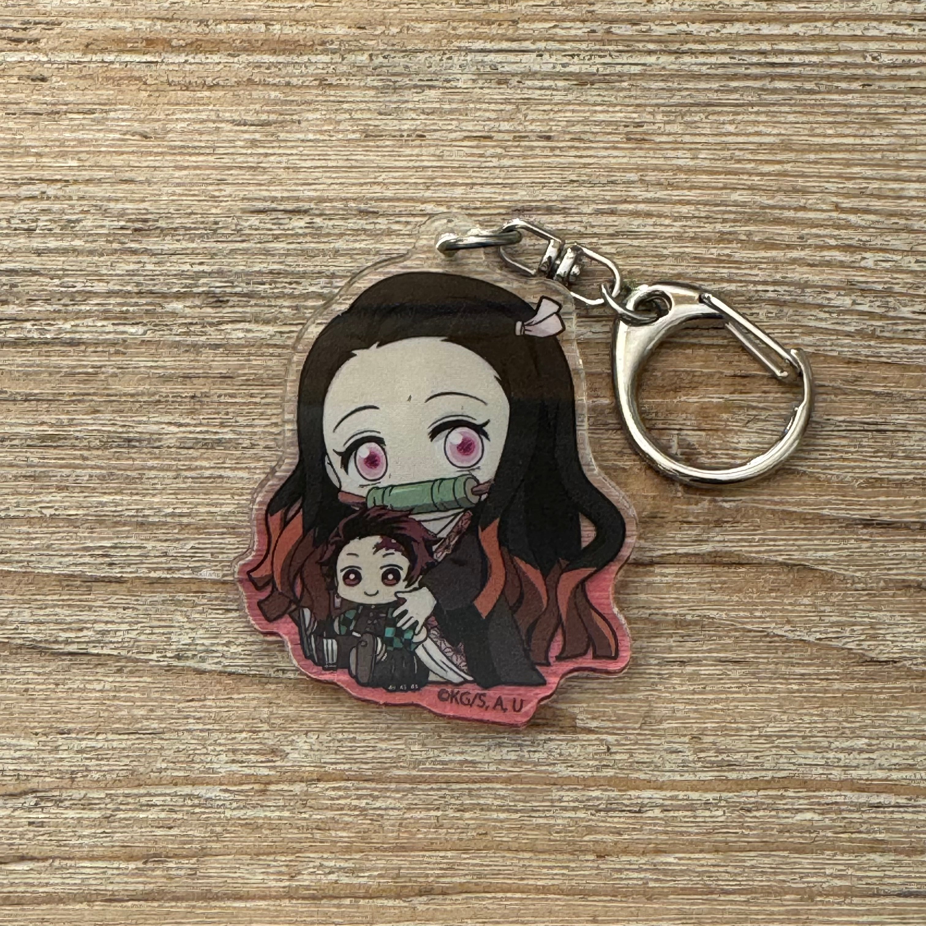Nezuko en version chibi – Porte-clés Demon Slayer officiel