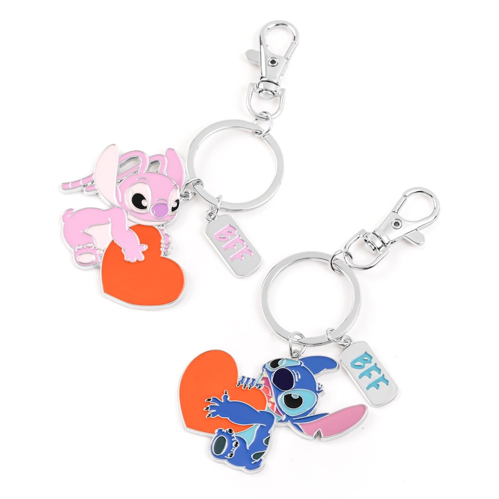 Stitch & Angel – 2 Porte-clés métal – Disney Officiel Disney